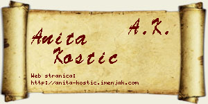 Anita Kostić vizit kartica
